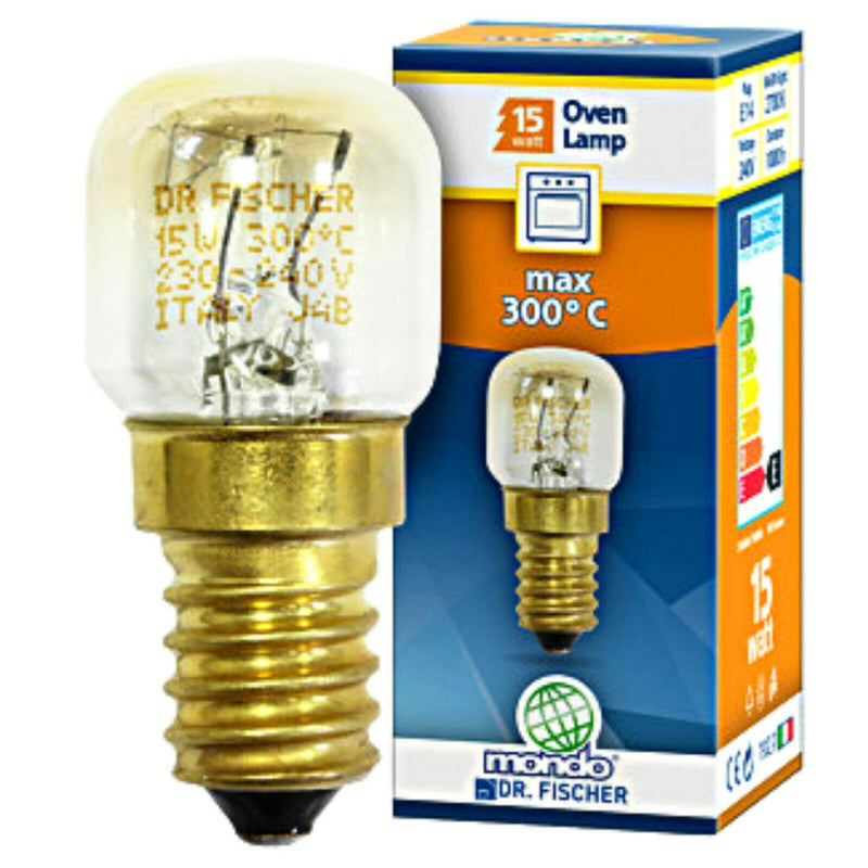 Lampada forno 22 x 49 mm 15W E14 per forno Lumen 90 2700K lampadina T.max C 300